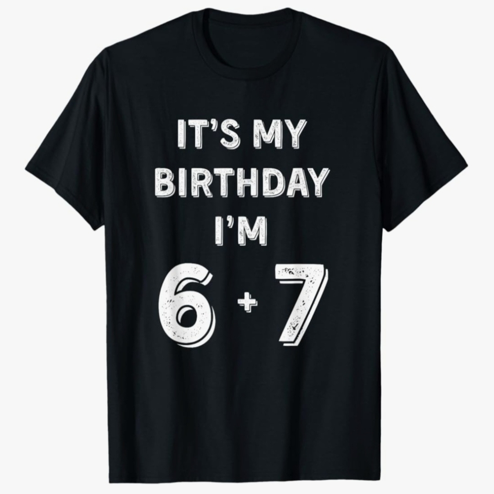 Black Birthday T-Shirt with White Print